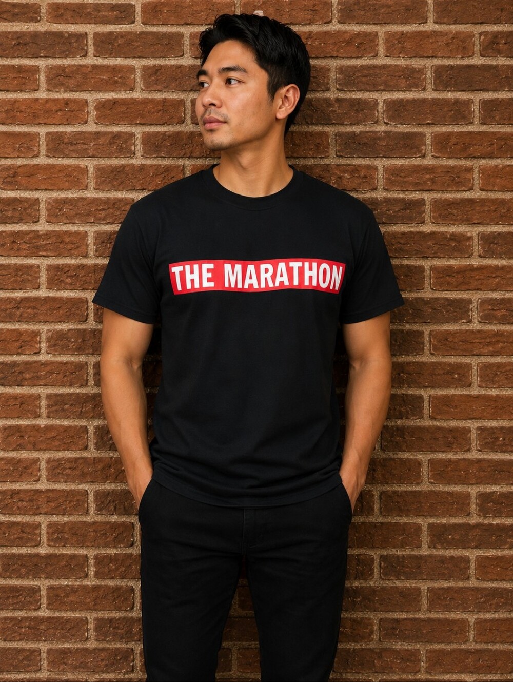 The Marathon Clothing Black Tee with Red Accents